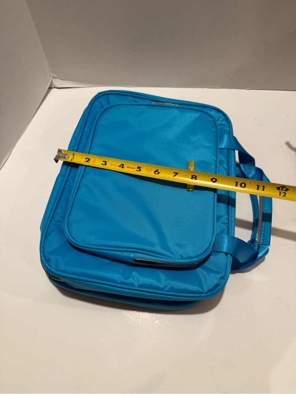 New!! Joy Mangano Turquoise Nylon Cosmetic Case with Gold Hardware - Picture 13 of 16